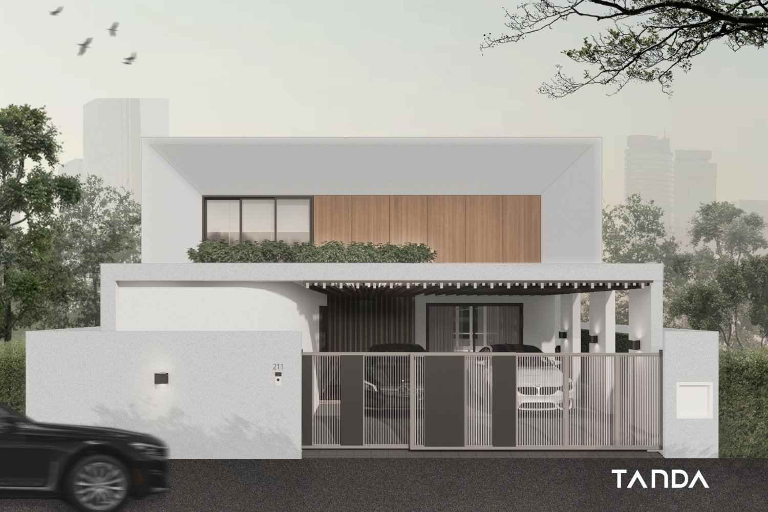 แบบบ้านโมเดิร์นเล็กๆ โทนขาวสบายตา